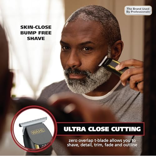 Wahl Edge Pro Bump Free Corded Beard Trimmer for Men Touch Up Trimmer & Grooming Detailer Kit – Perfect for Edging Beards, Mustaches, Hair, & Stubble, – Model 9686-300