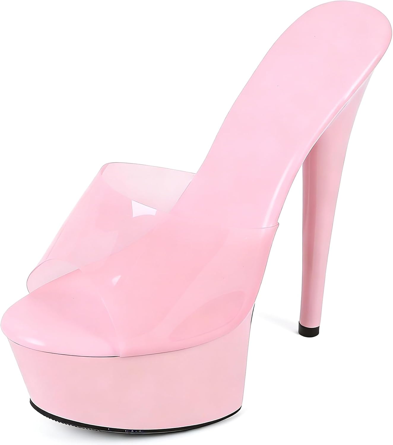 Women'S Clear Band Peep Toe Stiletto Prom Heels Sandals Sexy Transparent Straps Slip On Platform Super High Heeled Pole Dance Exotic Sandals For Party Wedding Pumps