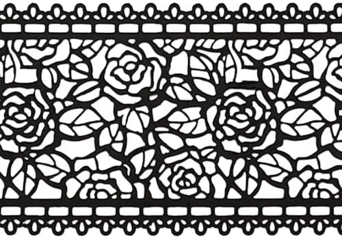 Funshowcase Large Pre-Made Ready to Use Edible Cake Lace Rose Blossom Black 14-inch 10-piece Set