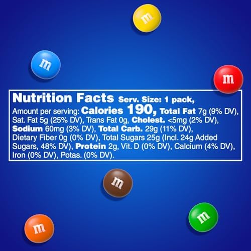 M&M'S Caramel Chocolate Candy, Made with Real Caramel and Milk Chocolates, 24 Count, 1.41 oz Candy Gifts