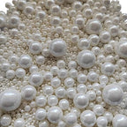 Homankit Edible White Pearl Sugar Sprinkles Candy Mixing Size Baking Cake Decorations Cupcake Toppers Cookie Decorating Wedding Party Valentine's Halloween Christmas Supplies 120g/ 4.23oz