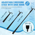 35" Long Shoe Horn for Seniors, Dressing Stick, 2 in 1 Long Handle Shoe Horn, Extended Dressing Aid for Socks, Shirts, Pants, Back Scratcher, Shoes Helper Stick for Senior, Elderly, Disabled
