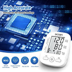 Scian Blood Pressure Monitor Upper Arm for Home Use, Automatic Blood Pressure Arm Cuff with Large Cuff 8.7"-16.5", Large LCD Display, 2 User 180 Memory, USB Cable (White)
