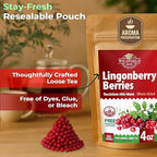 4 oz. Cowberry Lingonberry Whole Berries Tea (Vaccinium vitis-idaea L) – 113g Dried Lingonberry Tea Arándano Rojo Entero Seco