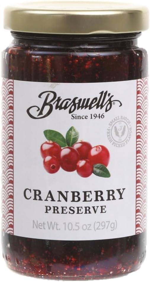 Braswell’s Sweet and Savory Jellies, Jams, and Preserves – Small-Batch, Renowned Specialty, Made in USA, Since 1946 (10.5 Ounce, Cranberry)
