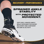 Ultra Zoom Ankle Brace for Sprained Ankle Recovery & Sports Support – Soft Shell Hinged Stabilizing Brace for Soccer, Basketball, Volleyball, Football – Men & Women Athletic Injury Prevention