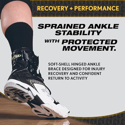 Ultra Zoom Ankle Brace for Sprained Ankle Recovery & Sports Support – Soft Shell Hinged Stabilizing Brace for Soccer, Basketball, Volleyball, Football – Men & Women Athletic Injury Prevention