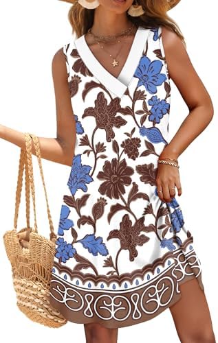 WIHOLL Summer Dresses for Women Beach Vacation Clothes Sundress Dress Hawaiian Boho Dresses Fashion Travel Cruise Outfits