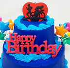 Triathlon Run Bike Swim Themed 7 Piece Birthday Cake Topper Set (Unique Design)