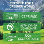 1.2 Gallon Compost Bags, 4.5 Liter, 0.8 Mil,80 Count Compostable Trash Bags, Small Kitchen Food Scrap Waste Bags, ASTM D6400, US BPI, CMA and Europe OK compost HOME Certified
