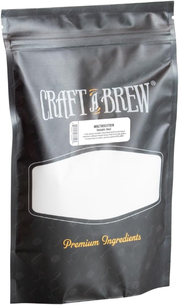 Craft A Brew - Maltodextrin - Adds Body & Smooths Mouthfeel - For At Home Beer Brewing - Thickens Watery or Thin Brew - A (Mostly) Non-Fermentable Sugar - No Added Flavor - 8 oz Bag For 5 Gal Batch