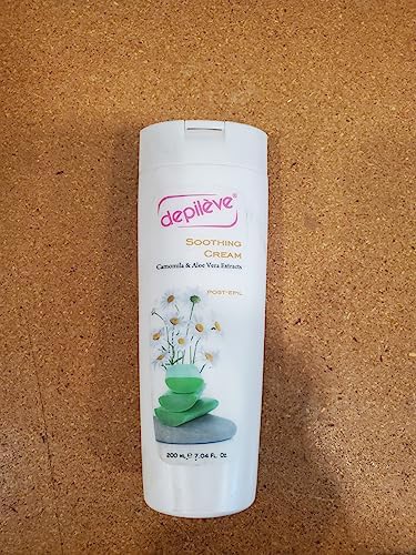 Depileve Soothing Cream - Post Wax Lotion - Enriched with Aloe Vera, Chamomile and Zinc Oxide - for All Skin Types - Skin Calming Aftercare - Makeup-like Coverage Cream - 7 oz.