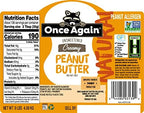 Once Again Natural, Creamy Peanut Butter, 9lb Bucket (same as 9 jars) - Lightly Salted, Unsweetened - Gluten Free Certified, Vegan, Kosher, Non-GMO Verified