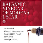 La Secchia Balsamic Vinegar of Modena PGI "One Star", Aged in Oak, Low Density, 250 ml Bottle with Cork Pourer