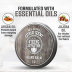 Viking Revolution BEST DEAL Beard Balm with Argan Oil & Mango Butter - Styles, Strengthens & Softens Beards & Mustaches - Citrus Scent Leave in Conditioner Wax for Men