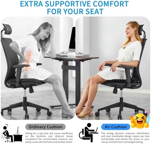 Inflatable Travel Seat Cushion for Airplane: Pressure Relief Seat Cushion with 42 Interconnected Air Cells - Ergonomic Comfort Buttock Supports 380 lb for Wheel Chair/Car/Office/Stadium