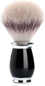 MÜHLE PURIST Black Silvertip Fiber Shaving Brush - Synthetic Luxury Shave Brush for Men, Rich Lather
