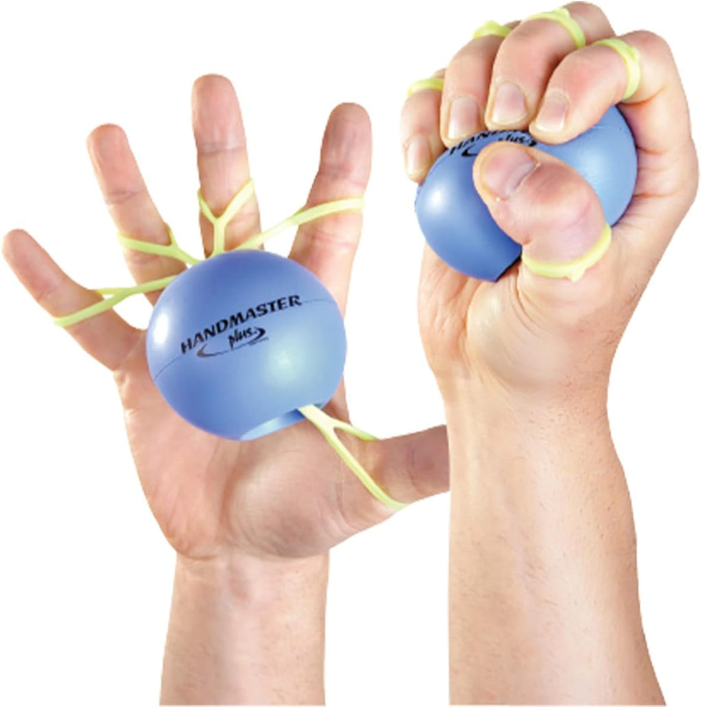 Handmaster Plus Physical Therapy Hand Exerciser - Forearm Exerciser with Stress Relief Ball - Hand Therapy Balls for Exercise, Training - Finger Exerciser & Strengthener - Soft Tension, Purple