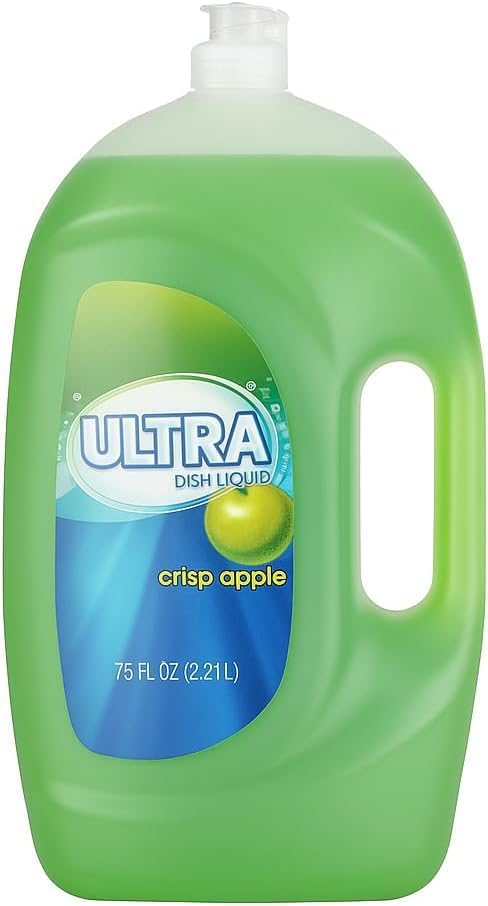 Crisp Apple Scent Ultra Dishwashing Liquid ~75 fl oz Concentrated Dish Soap for Kitchen, Grease-Cutting Formula for Pots, Pans, Dishes & Glassware