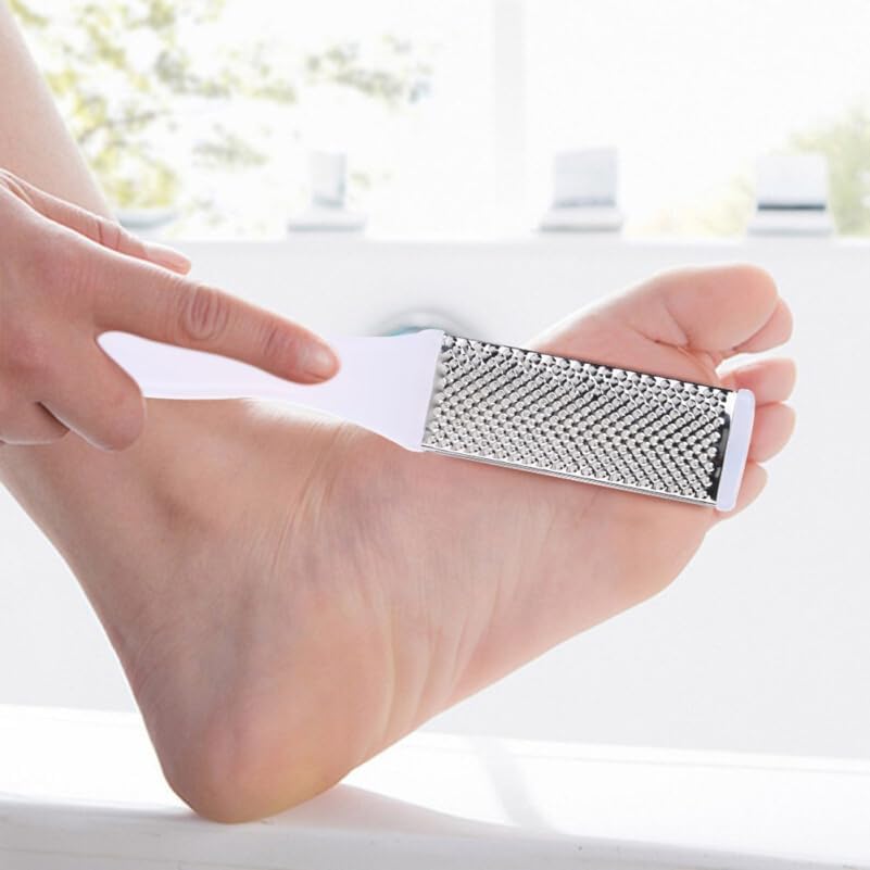 Dual Sided Foot File 6.69 Inch Pedicure Rasp with Mesh and Sandpaper for Foot Care Callus Scraper Cracked Heel Maintenance 2 Pack
