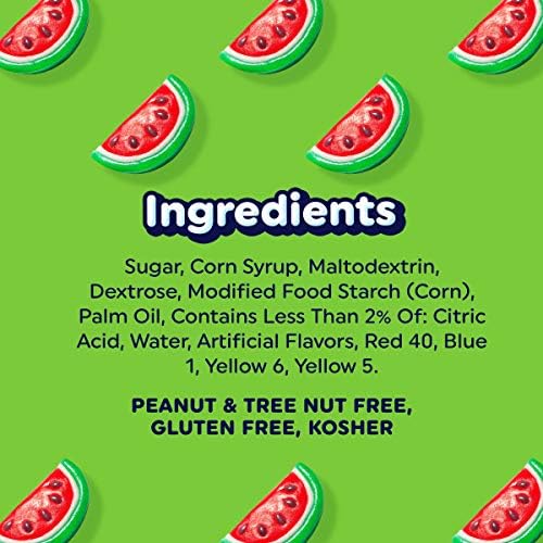 Airheads Full-Size Candy Bars, Taffy Candy Bulk Pack, Individually Wrapped, Watermelon Fruit Flavor Artificially Flavored, 36 Count Box