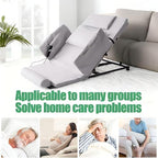 Electric Lifting Bed Backrest,Medical Pillow Lifter, 2-80° Electric Lift Bed Backrest, Adjustable Sit-Up Back Aid for Neck, Head and Waist Support,Witharmrests,Grey