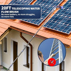 20FT Water Fed Solar Panel Cleaning Kit, Telescopic Solar Panel Cleaning Brush with Extension Pole & Soap Dispenser for Household & Outdoor
