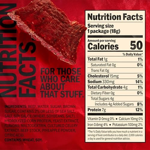 Jack Link's Beef Jerky Multipack - Original - Made with 100% Real Beef - Ready to Eat Real Meat Protein Snacks - 7g Protein per Serving - 0.625 oz Bags (20 Pack)
