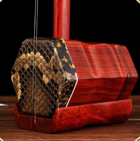 LANDTOM Musical Chinese Erhu 2 Stringed Chinese Rosewood Violin Fiddle Instrument Chinese 2 Stringed Instrument with Free Accessories for Beginner Entry Level (A)