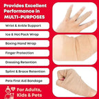 Ever Ready First Aid Self Adherent Cohesive Wrap Bandages, 2” x 5 Yards for First Aid, Sprains, Swelling, Sports, Pets, Tan Color – 12 Count