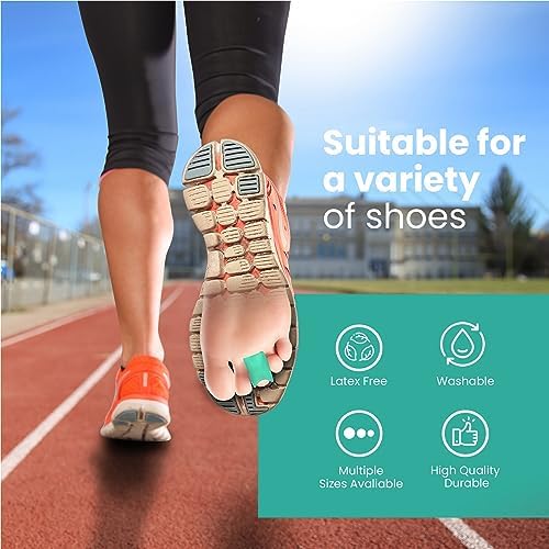 Welnove Hammertoe Corrector - 6 Pack Toe Splints - Soft Gel Toe Straighteners - Realign Bent, Curled, Crooked, Claw, Hammer Toes, 3 Different Sizes (Green)