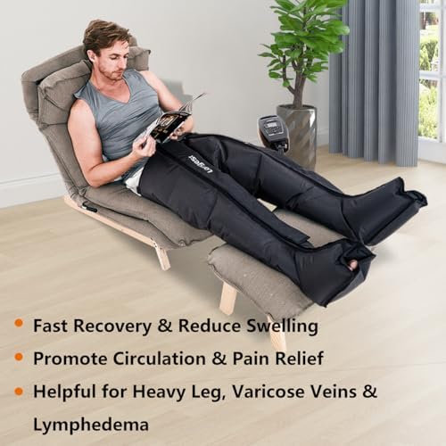 LONGEST Lymphedema Pumps Legs Foot Compression Therapy Lymphatic Drainage Massager Air Compression Boots Leg Recovery System for Swelling, Circulation & Pain Small