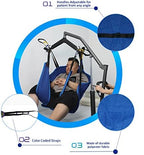 Toileting Hoist Sling,Patient Lift Toileting Sling for Hoist Divided Leg Sling Hoist for Lifting Elderly,Reusable Heavy Duty Transfer Sling for Disabled Elderly Bedridden Patients Blue,XXL