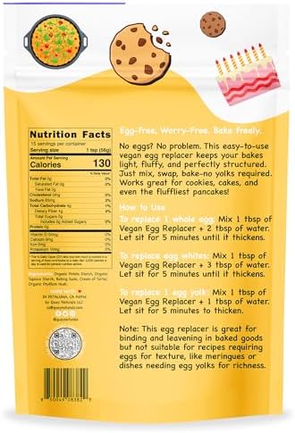 Quay Naturals Vegan Egg Replacer, 10 oz (Pack of 1) - Non GMO, Gluten free, Paleo Friendly, Vegan Egg Substitute