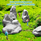 Warmtree 10 Pcs Diorama Rocks Fake Rock Miniature Stone Rock Statue for Diorama Supplies Micro Train Landscape Railway Sand Table Miniature Models Fairy Garden Accessories (Grey)