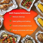 Aluminum Foil Sheets for Food - 200 Count Pre-Cut - 12” Pop Up Foil Sheets for Restaurant, Home, Sandwich or Hot Dog Tin Foil Disposable Sheets