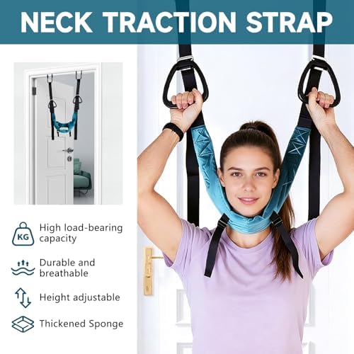 Neck Stretcher Cervical Traction Device for Decompression Home Physical Therapy, Portable Neck Stretcher Hammock Traction