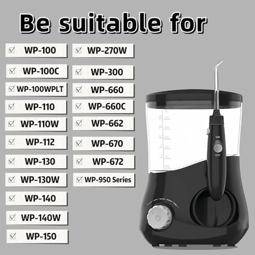 Replacement Hose and Handle Parts Compatible with Waterpik Replacement Parts - Waterpik Water Flosser WP-100 WP-300 WP-660 WP-900 Series Oral Irrigator, Oral Hygiene Accessories(Slide Switch, Black)