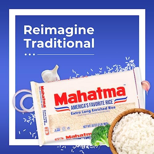 Mahatma Extra-Long-Grain Rice 2-Pound Rice Bag, Gluten-Free and Non-GMO White Rice Bulk Bag