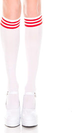 Music Legs Women's Striped Top Opaque Knee Hi