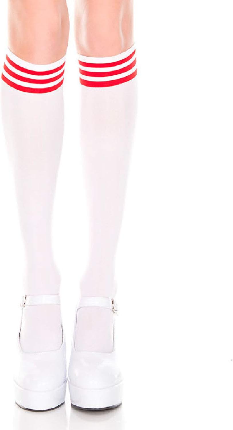 Music Legs Women's Striped Top Opaque Knee Hi