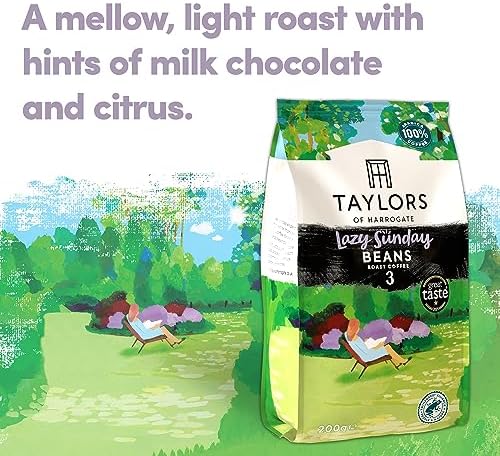 Taylors of Harrogate Lazy Sunday Coffee Beans, 200 g (Pack of 6 - Total 1.2kg)