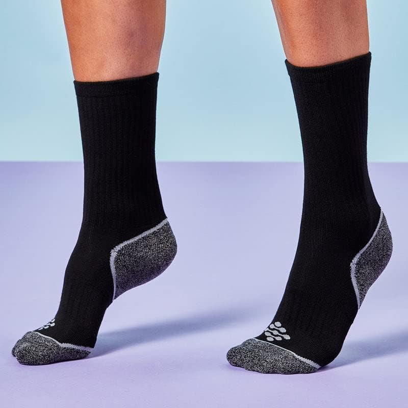 True Energy Men's Crew Socks - Sport Socks with Compression + Infrared - 3 Pairs