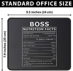 Boss Nutritional Facts Mouse Pad - Funny Boss Day Gifts Office Gifts - Moving Appreciation Retirement Birthday for Men Women Boss from Employees - 9.5 Inch Mouse Mat