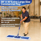 36" Commercial Dust Mop: Dry Dust Broom for Hardwood Floors Cleaning - 2 Mop Pads 59" Long Handle Heavy Duty Frame - Industrial Professional Cleaning Supplies for Hotel Warehouse School Janitor