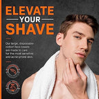 100% Cotton Shaving Towels for Men - 30 Ct, 12 x 10” - Super Soft Face Towel for Drying Face, Disposable Dry Wipes & Wash Cloths in One, Ideal Shaving Kit Accessory & Barber Supplies