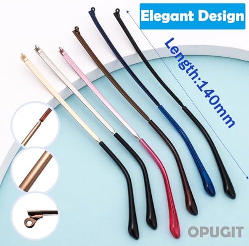 OPUGIT Metal Glasses Replacement Temple, Eyeglass Arms Legs Replacement, Glasses Repair Kit Universal Eyeglasses Replacement, DIY Temples for Glasses with Screws(1 Pair, Gold)