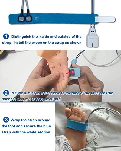 Probes for Infants 3.3ft - Compatible with Handheld Pulse Oximeter Overnight Oxygen SpO2 Heart Rate Monitor