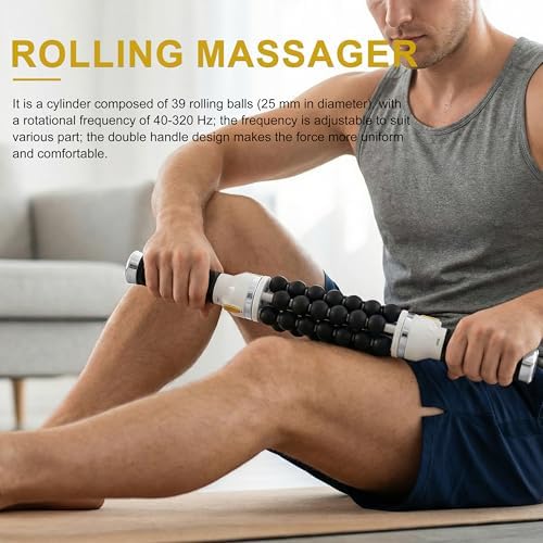 Elitzia Micro-Vibration Rolling Machine Portable Body Massager Health Care Soothe Shoulder and Neck Pain Home use ETCRO02 (Sliver)