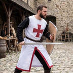 UQJE Mens Medieval Crusader Costume Knights Templar Tunic Halloween Renaissance Midevil Suit